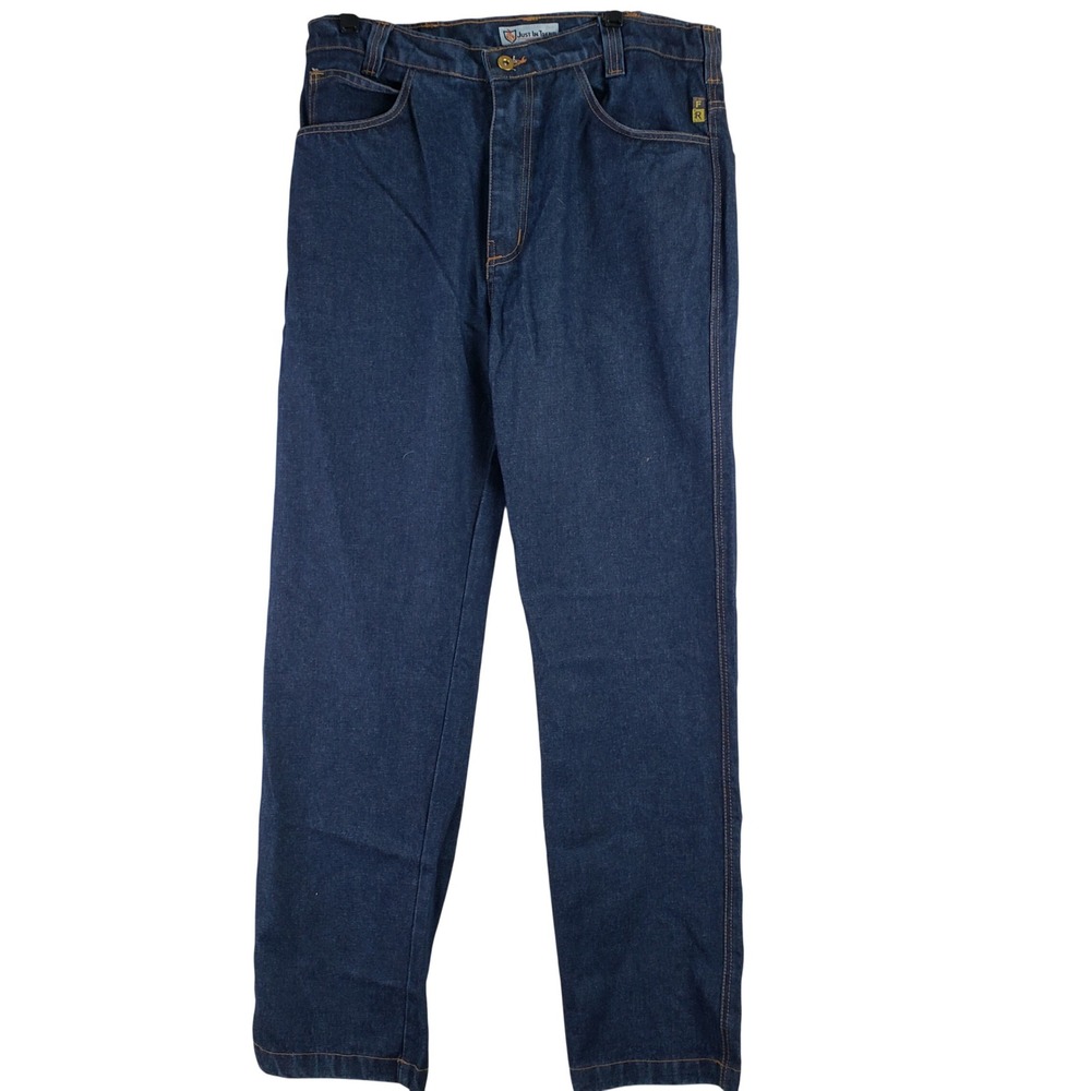 Just In Trend FR Jeans Mens 34x32 Blue‎ Flame Resistant HRC 2 Workwear Denim